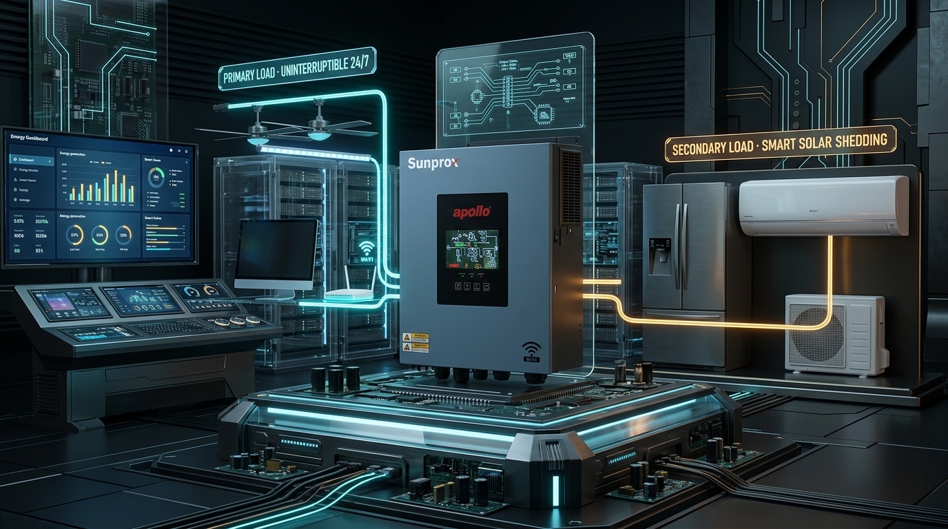 Actual Apollo Sunprox Dual AC Output Load Shedding
